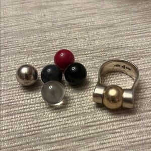 Silpada Silver and Gold Interchangeable Ring Set